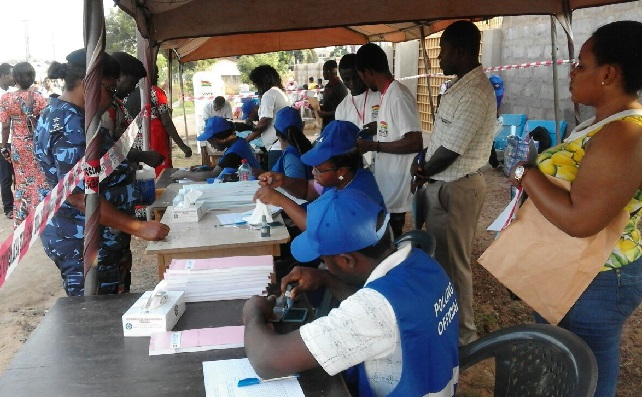 Special voter going through the excercise